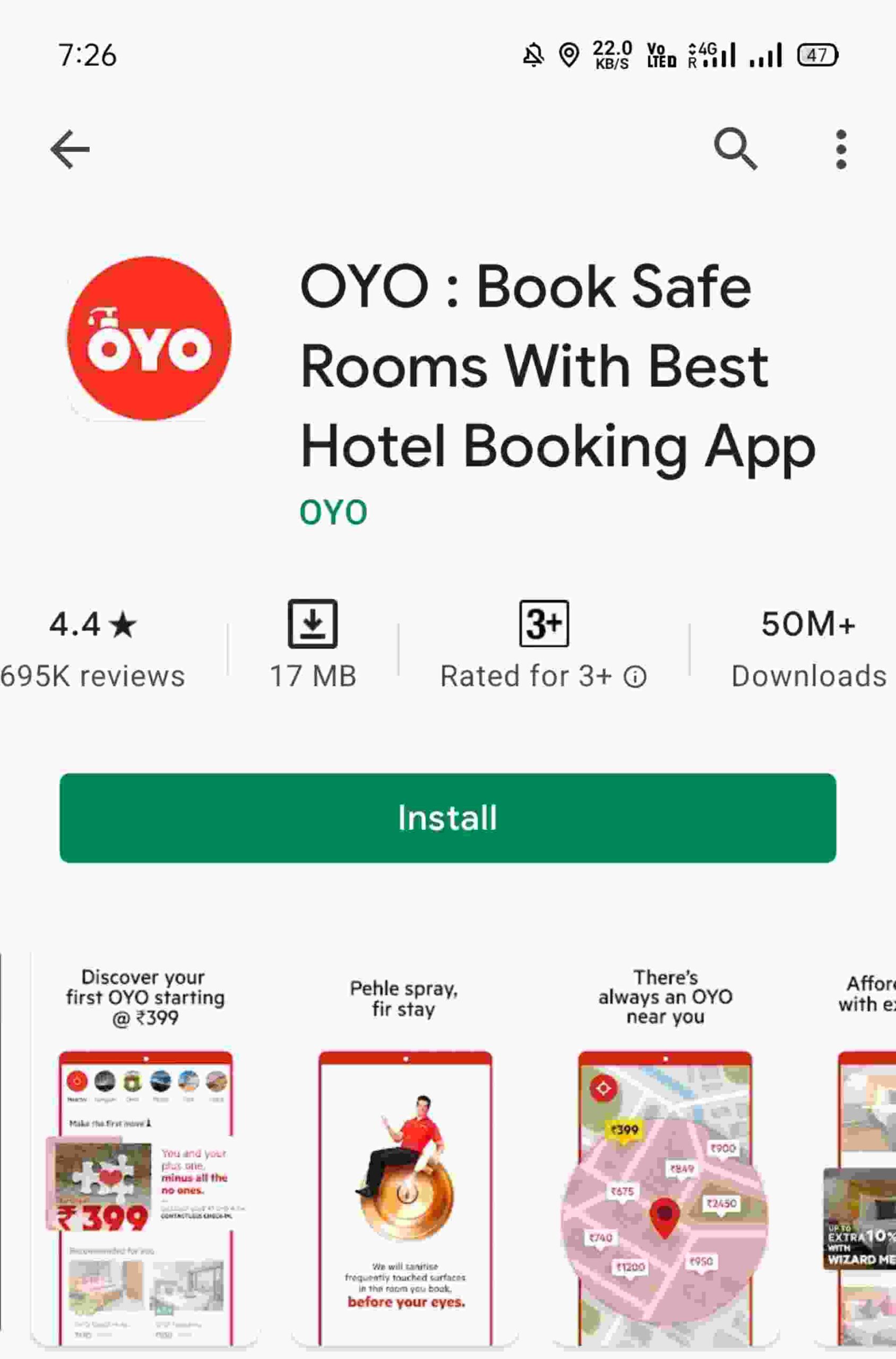 Oyo app se room book karen online