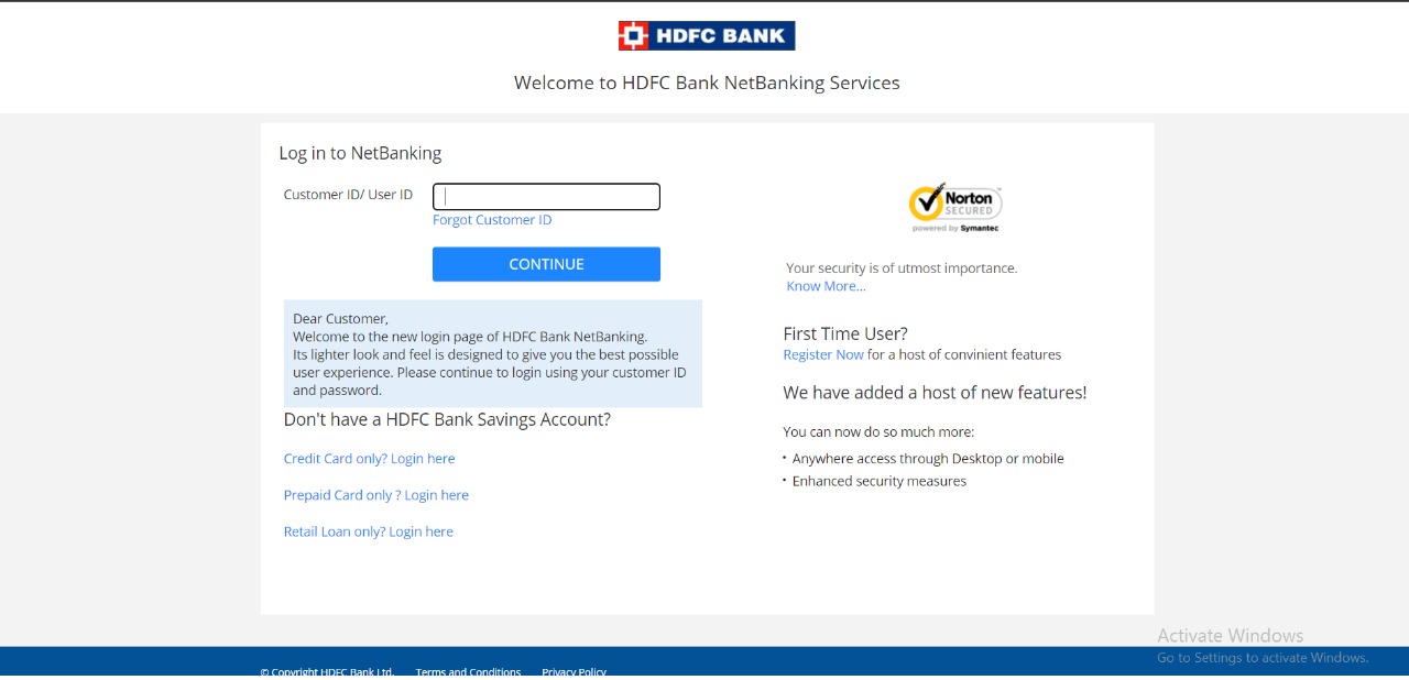 HDFC bank adress badle net banking se