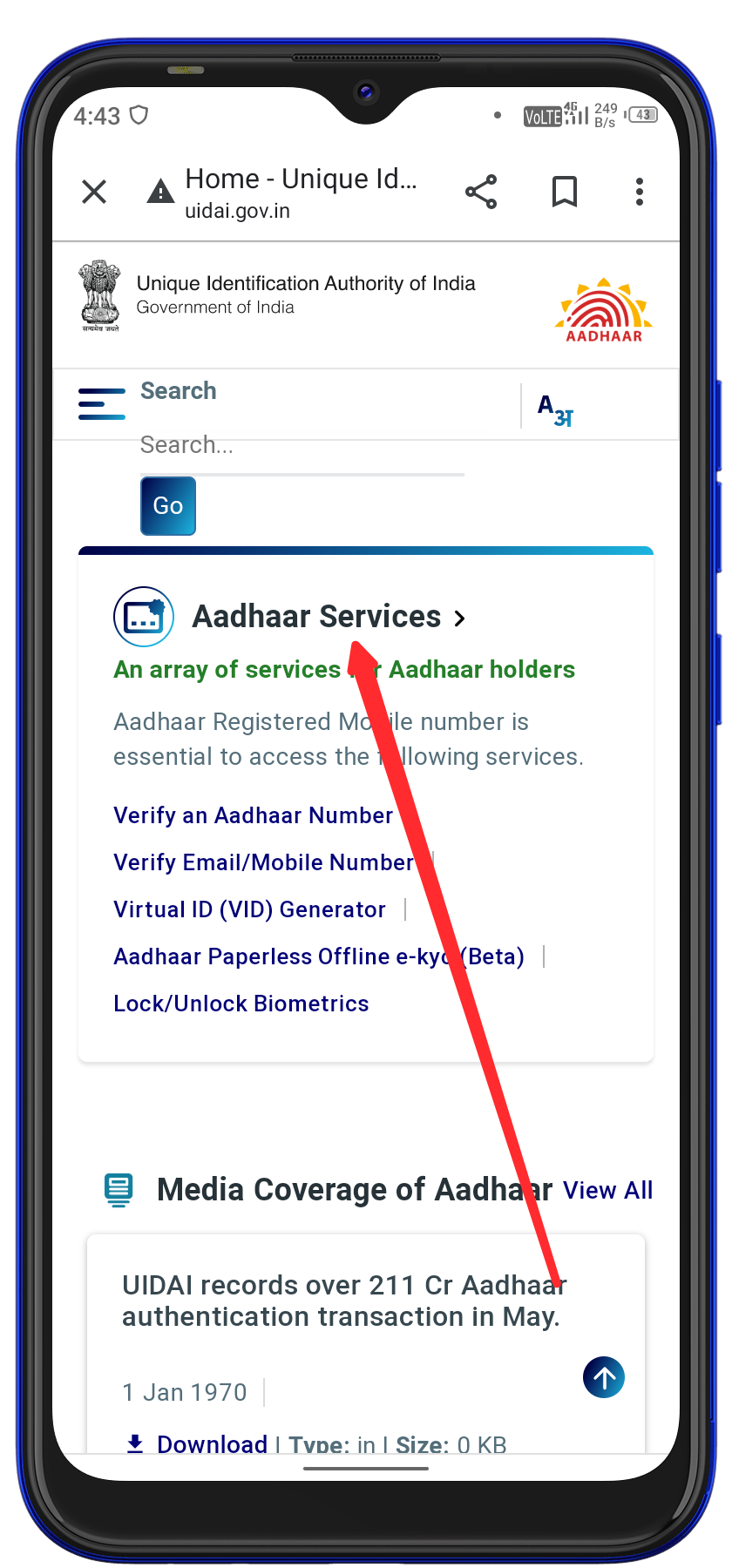 Aadhaar card service